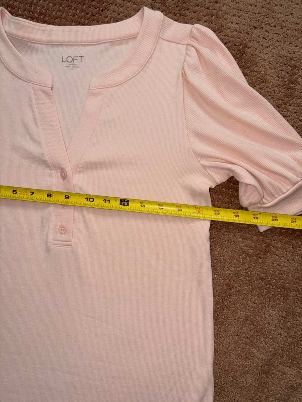 Loft Ribbed Henley Blouse - Picture 3 of 6